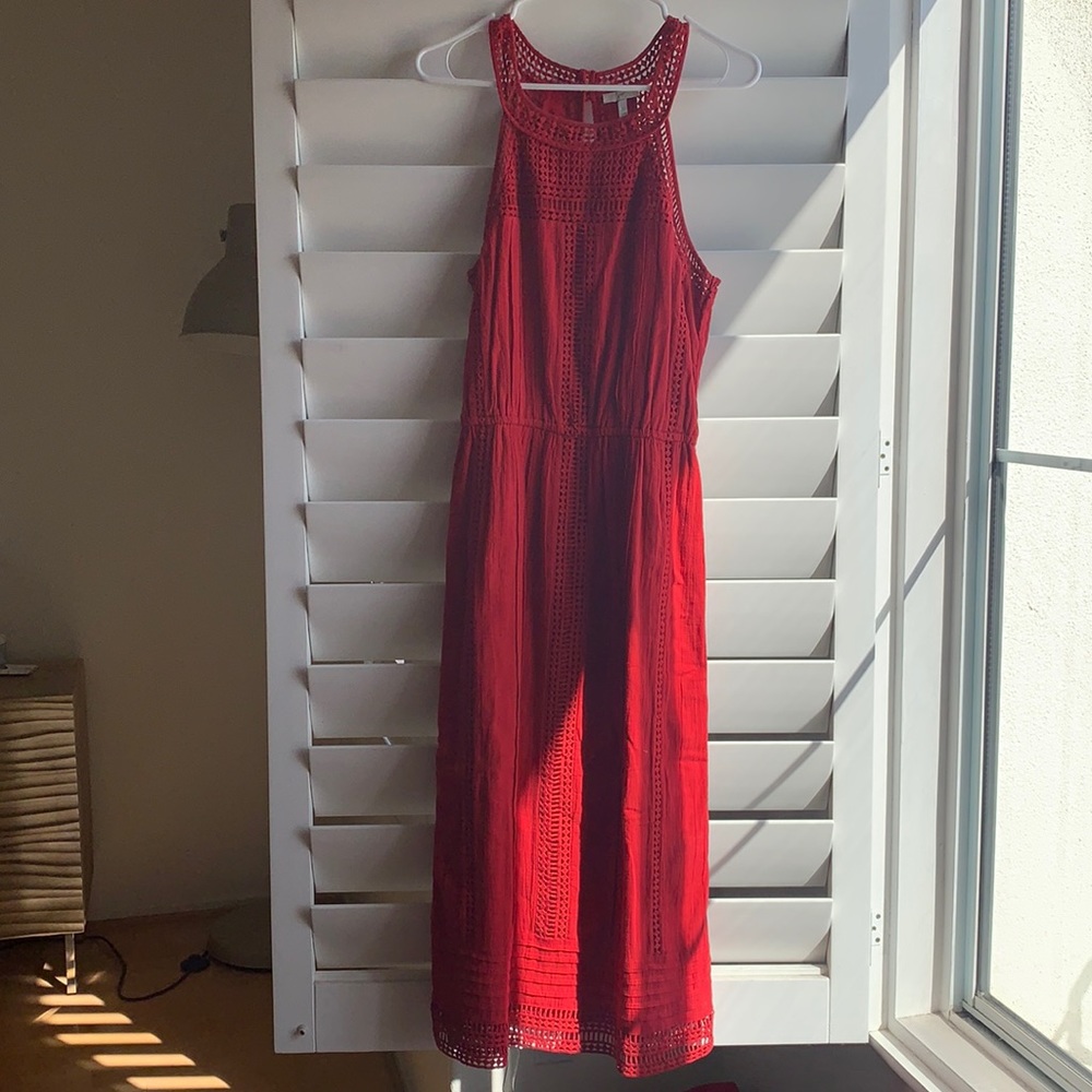 Joie Red Crochet Maxi Dress